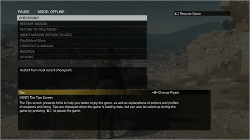 metal gear solid v the phantom pain pc controls