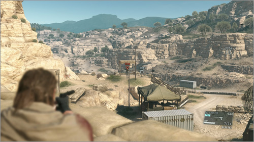 엄폐물 전방을 조준